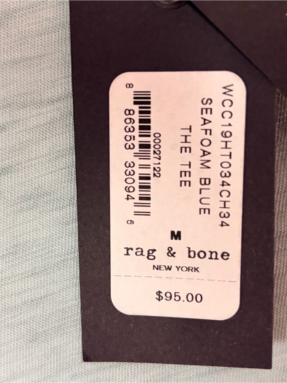 rag & bone light blue slub crewneck tee - 38 - Picture 5 of 9